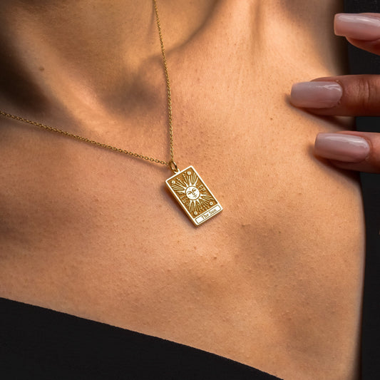 Gold Tarot Card Necklace