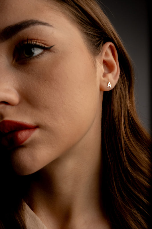 Delicate Gold Initial Earrings and Alphabet Letter Studs